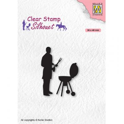 Nellie's Choice Clear Stamp - Silhouettes Men-Things Barbecue